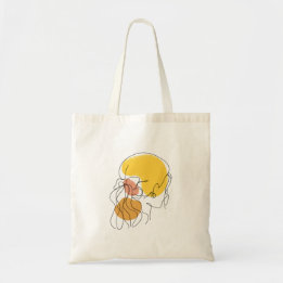 Cute Girl Line art Tote Bag Tygkasse
