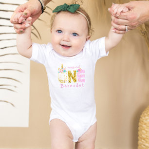 Cute Girl Magic Unicorn 1:a födelsedagen T Shirt