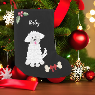 Cute Girl Maltese Hund Monogram Liten Julstrumpa