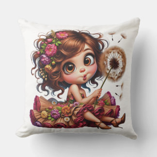 CUTE GIRL MED DANDELION & BLOMMIGT DRESS KUDDE