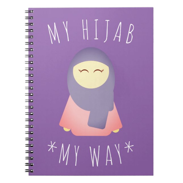 CUTE GIRL MED HIJAB NOTEBOOK ISLAMIC GIFT ANTECKNINGSBOK (Framsidan)