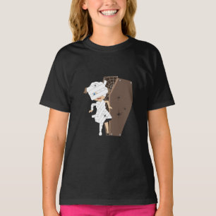 Cute Girl Mummy Coffin Halloween Design T Shirt