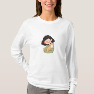 Cute Girl och hennes Kattdjur Friend T Shirt