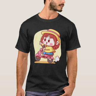 Cute Girl On A Scooter T Shirt