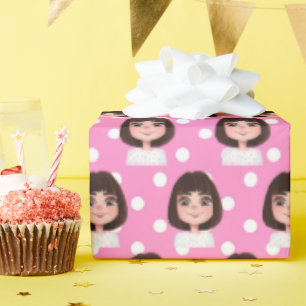 Cute Girl on Dots Presentpapper