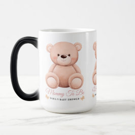 Cute Girl Orange Teddy Bear Mommy To BeBaby Shower Magisk Mugg