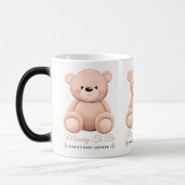 Cute Girl Orange Teddy Bear Mommy To BeBaby Shower Magisk Mugg