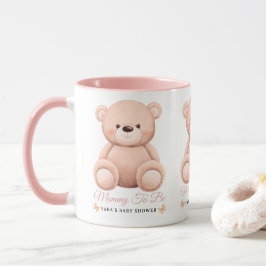 Cute Girl Orange Teddy Bear Mommy To BeBaby Shower Mugg