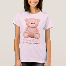 Cute Girl Orange Teddy Bear Mommy To BeBaby Shower T Shirt