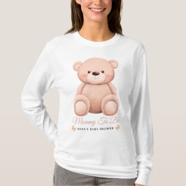 Cute Girl Orange Teddy Bear Mommy To BeBaby Shower T Shirt