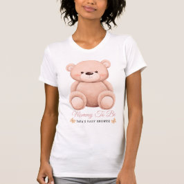 Cute Girl Orange Teddy Bear Mommy To BeBaby Shower T Shirt