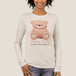 Cute Girl Orange Teddy Bear Mommy To BeBaby Shower T Shirt
