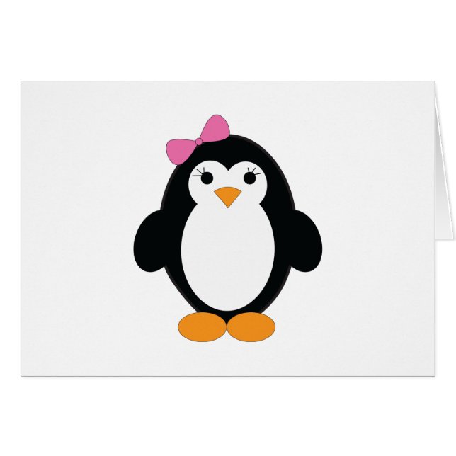 Cute Girl Penguin OBS Kort (Framsidan Horizontal)