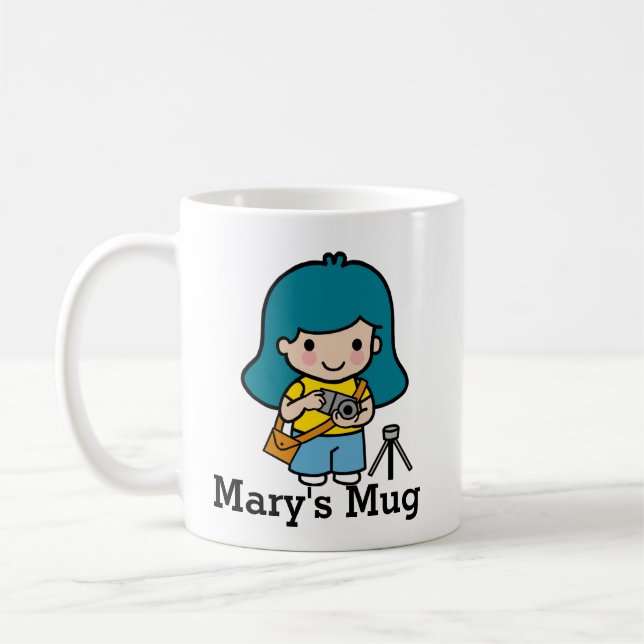 Cute Girl/Photo Journalist Kaffemugg (Vänster)
