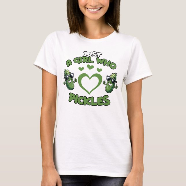 Cute Girl pickle älskare T Shirt (Framsida)