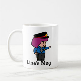 Cute Girl Police Kaffemugg