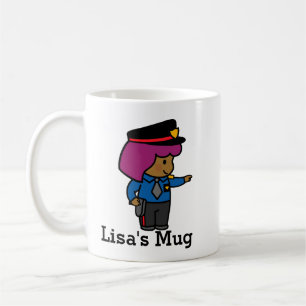 Cute Girl Police Kaffemugg