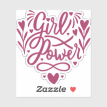 Cute Girl Power med Flowers and Heart