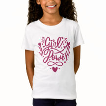 Cute Girl Power med Flowers och Heart Shirt