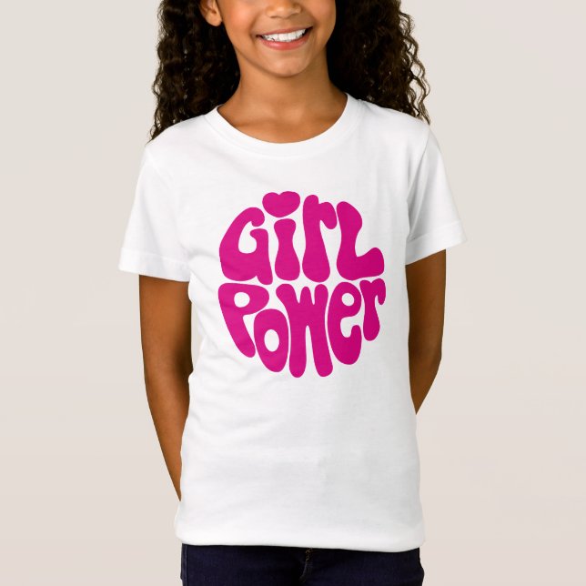 Cute Girl Power med hjärta T Shirt (Framsida)