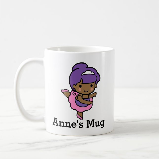 Cute Girl Prima Ballerina Kaffemugg (Vänster)