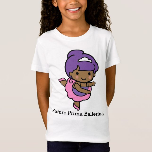 Cute Girl Prima Ballerina T Shirt (Framsida)