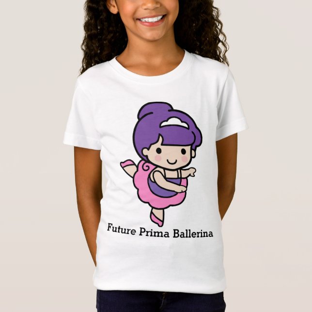 Cute Girl Prima Ballerina T Shirt (Framsida)