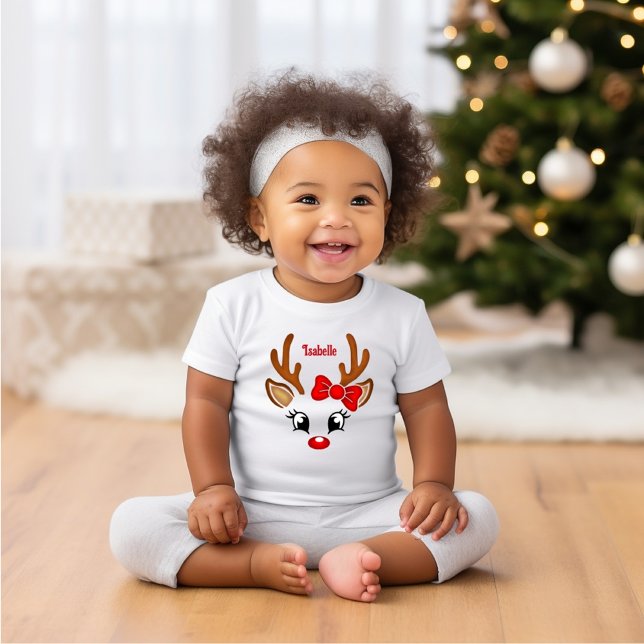 Cute Girl Reindeer Ansikte Småbarn T-shirt (Skapare uppladdad)