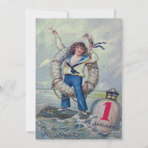 Cute Girl Sailor Buoy Throw Ring Inbjudningar
