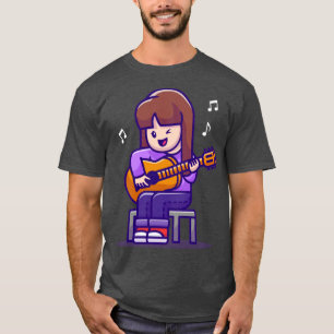 Cute Girl spelar Guitar T Shirt