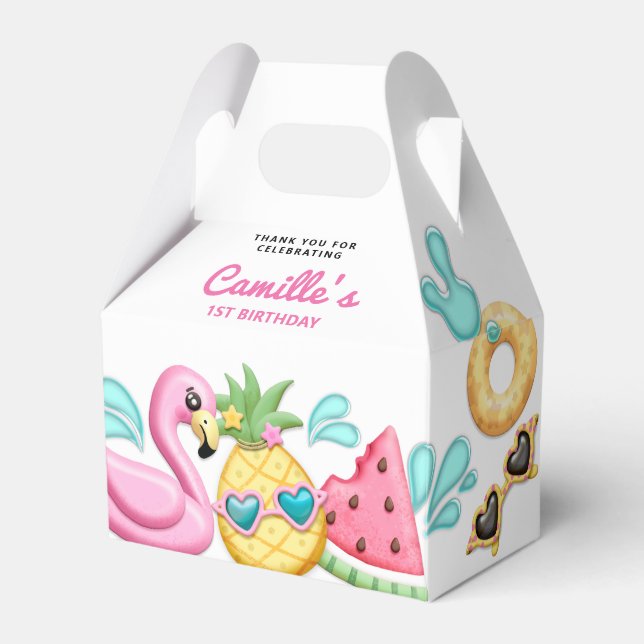 Cute Girl Summer Beach Birthday Presentaskar (Framsidan Sidan)