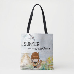 Cute Girl Summer Tote Bag Tygkasse