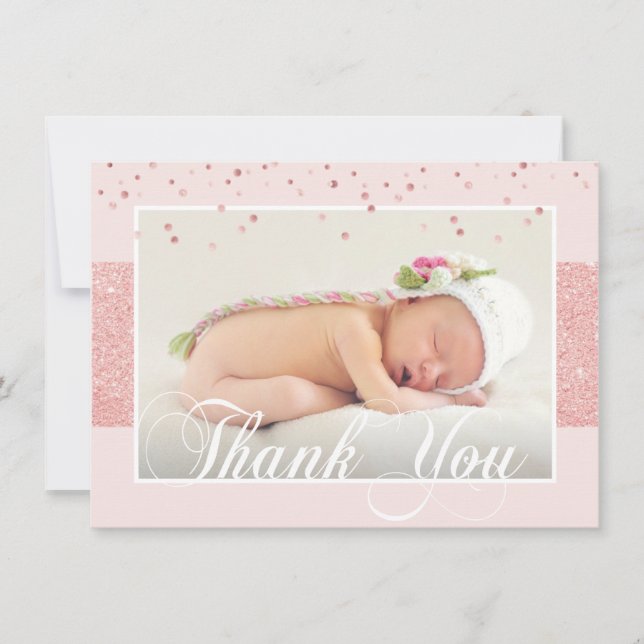 Cute Girl TACK Rosa ros Glitter | PHOTO Meddelande (Framsida)