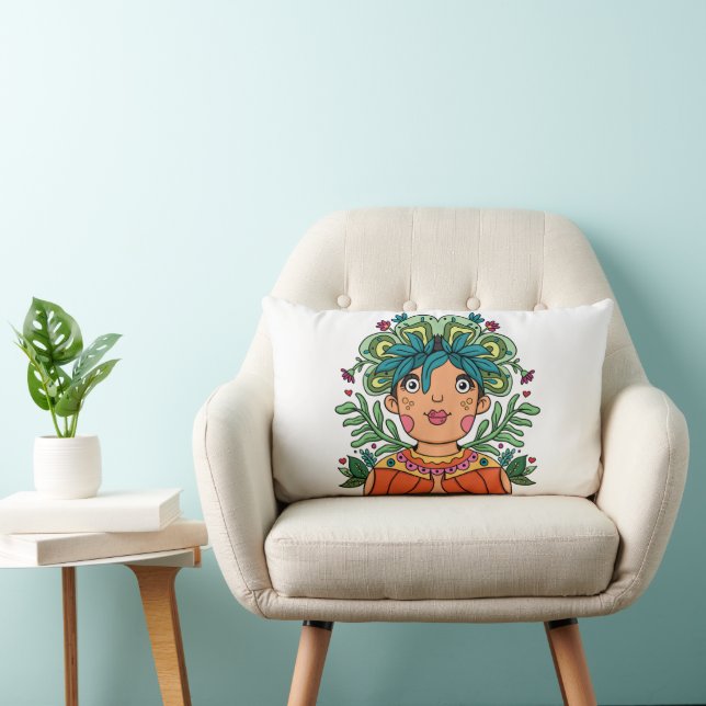 Cute Girl, Throw Pillow Lumbarkudde (Stol)