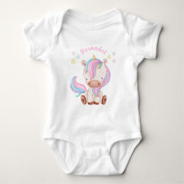 Cute Girl Unicorn och Stars Baby Bodykostym T Shirt