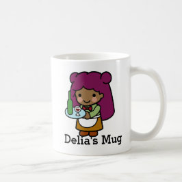 Cute Girl Waitress med Vin Kaffemugg