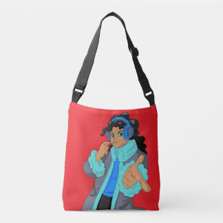 Cute Girl Wearing Headphone Headset Tote Bag Axelväska