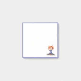 Cute Girl Yoga Meditation Stationery Post-it Block