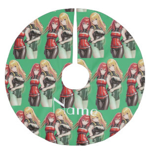 Cute Girls Anime Thunder_Cove Julgransmatta Borstad Polyester