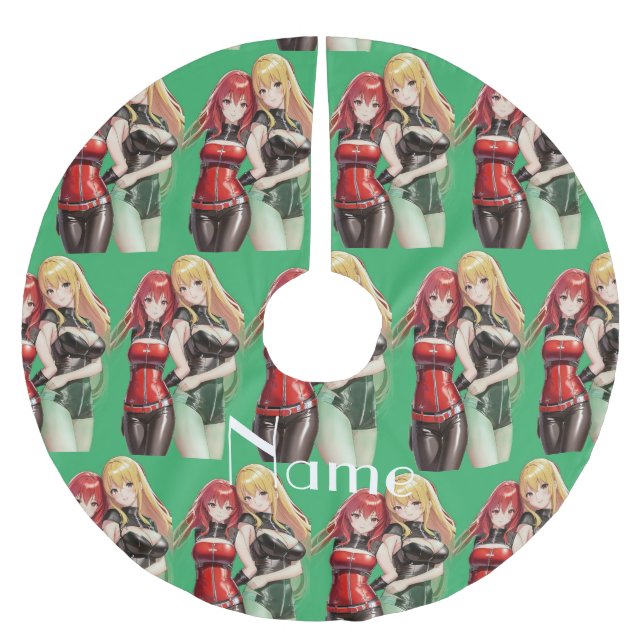 Cute Girls Anime Thunder_Cove Julgransmatta Borstad Polyester (Framsidan)