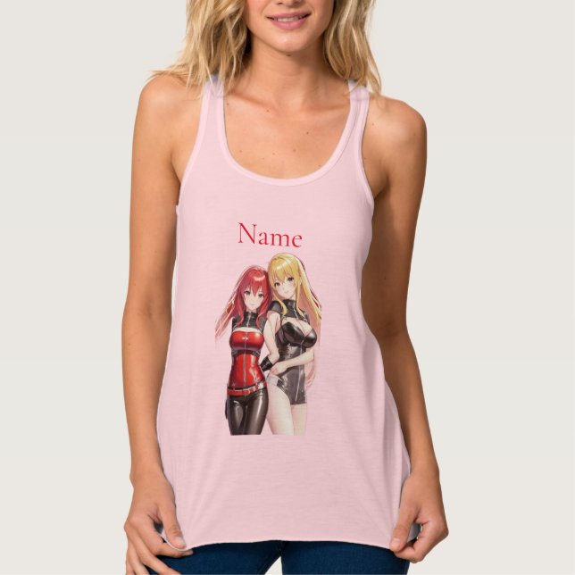 Cute Girls Anime Thunder_Cove Linne Med Racerback (Framsida)