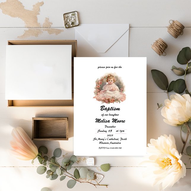 Cute Girls Baby Baptism Magnet (Fridge Magnet)