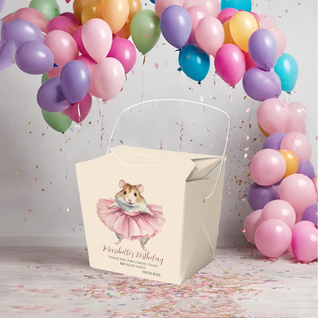 Cute Girls Ballerina Hamster Birthday Tack Presentaskar (Skapare uppladdad)