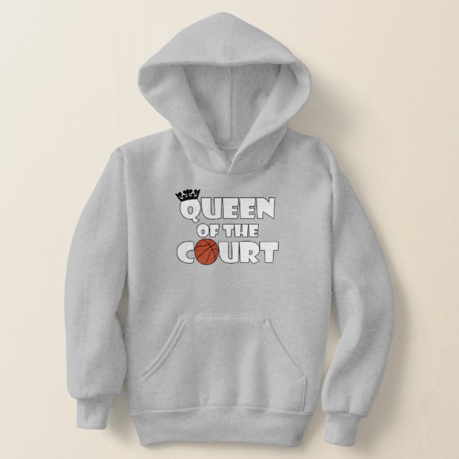 Cute Girls' Basketball Queen of the Court Sports T Shirt (Laydown)
