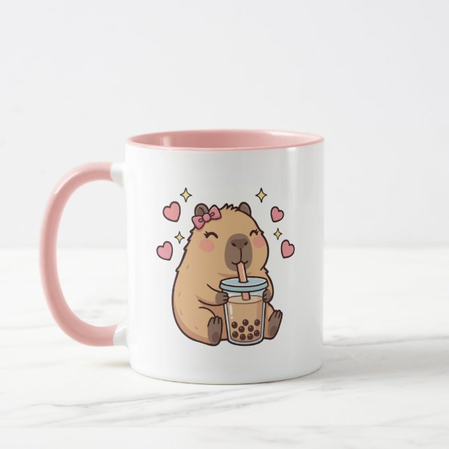 Cute Girls Capybara Ramen Kawaii Tea Kawaii Capy  Mugg (Vänster)