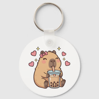 Cute Girls Capybara Ramen Kawaii Tea Kawaii Capy  Nyckelring