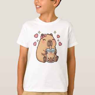 Cute Girls Capybara Ramen Kawaii Tea Kawaii Capy  T Shirt