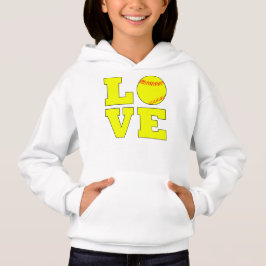 Cute Girls Fastpitch Softball Kärlek Sweatshirt Tee Shirt