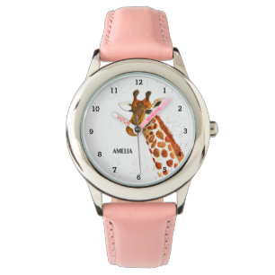 Cute Girls Giraffe Animal Kids Nyfiknare Lycklig Armbandsur