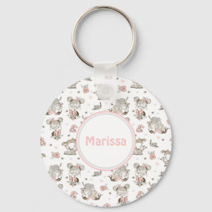Cute Girls läser Bokar Gift Ideas Nyckelring